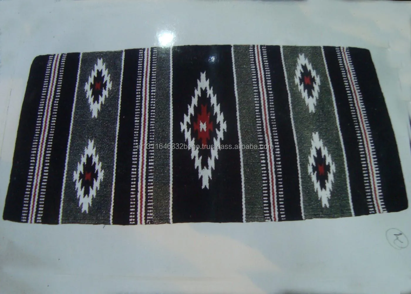 Mexican Design Navajo Saddle Blanket With Finest Quality Acrylic Yarn