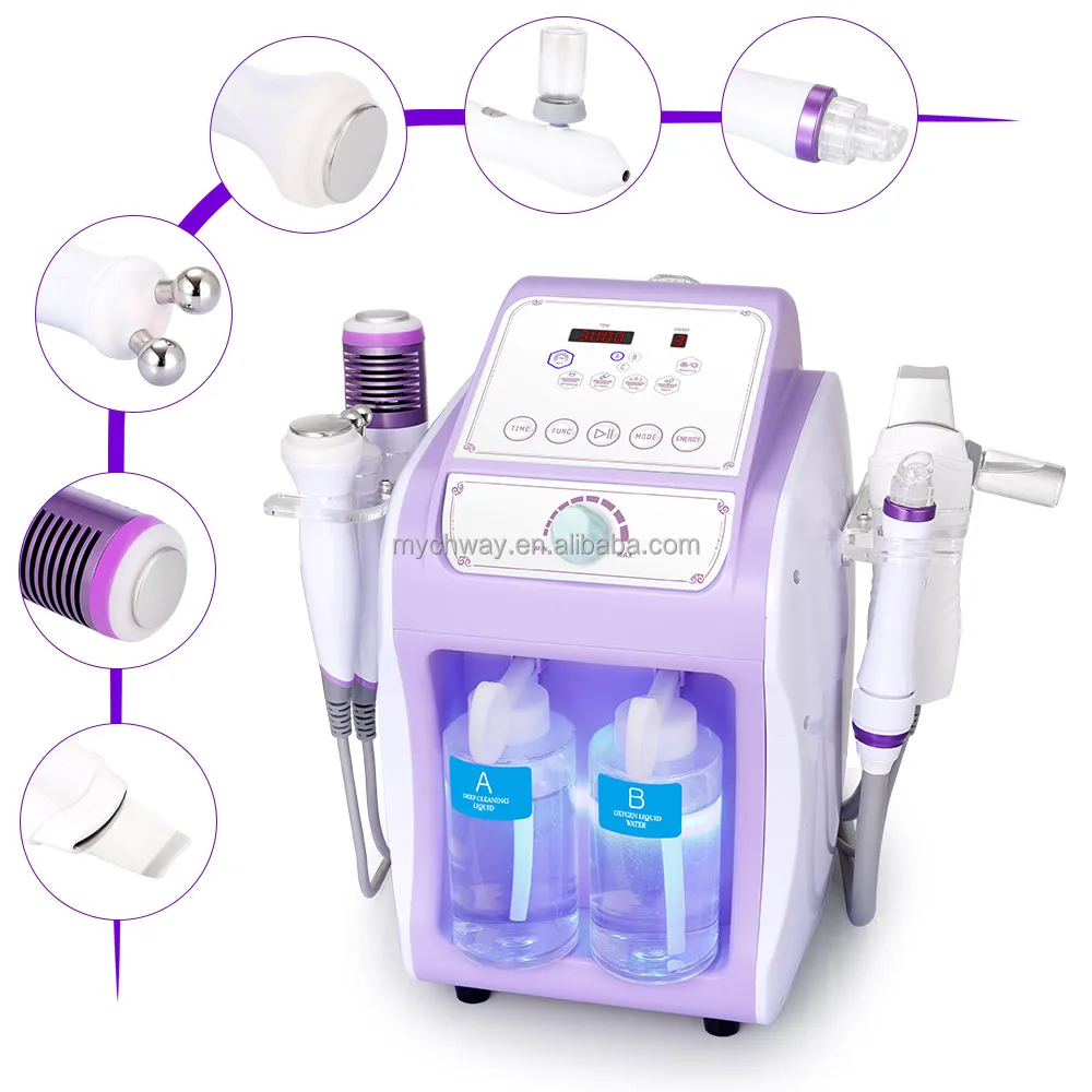 

New Technology 6 in 1 Hydradermabrasion Ultrasonic Face Cleansing Anti-aging Facial Beauty Machine