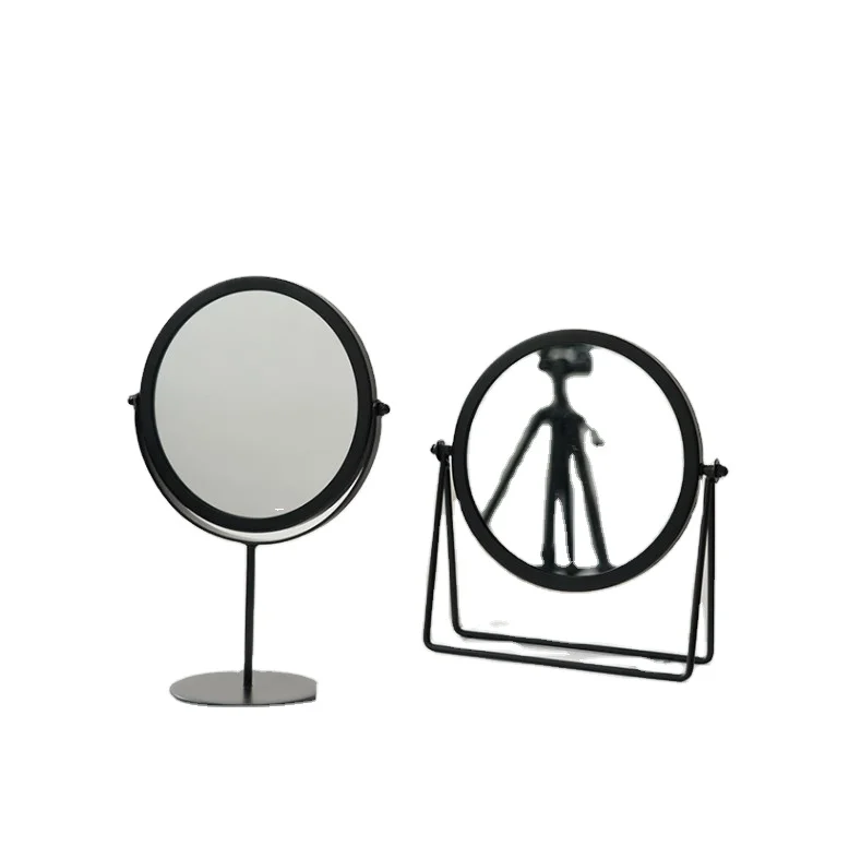 

Qusheng Modern Design Desktop Black Vanity Gold Round Table Lamp Dressing Makeup Mirror Customize Any Color, Gold/black/pink and customized