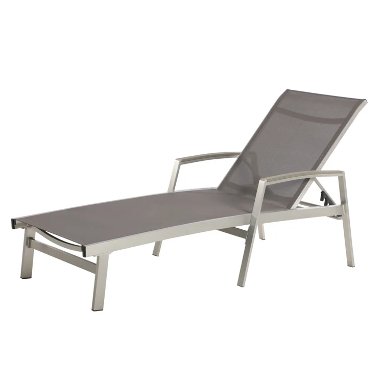 

Outdoor Mesh and Aluminum Chaise Lounge