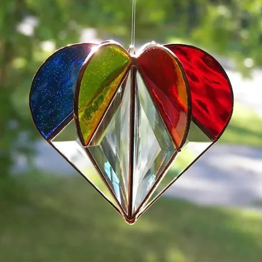 

Multi-sided Heart Colourful Decoration Multi-faceted love decorations acrylic crafts home decoration, Customized color