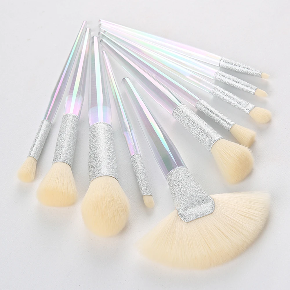 

cosmetic face & eyes brush makeup set vendor transparent handle stylish, Colorful