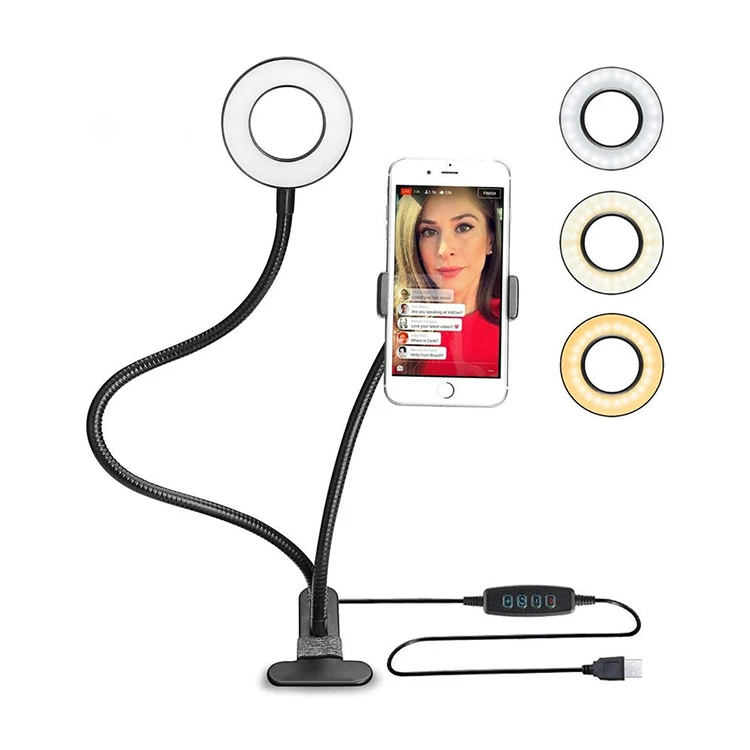 

4 Inch 10 level Adjustable LED Selfie Ring Light Selfie Ring Light Led Ring Light, Black