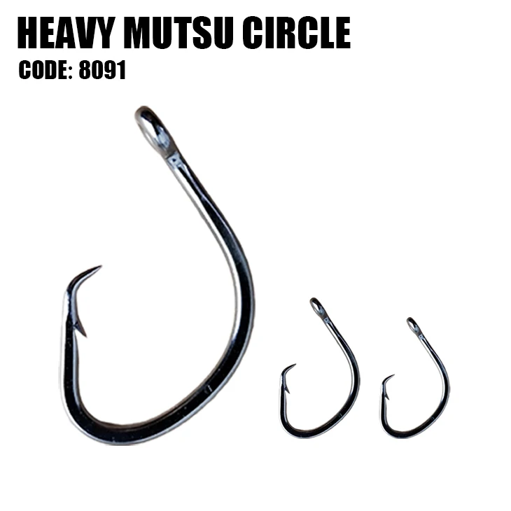 

8091 Heavy Mutsu Circle Super Strong Fishing Circle Hooks size 4# - 5/0-16/0