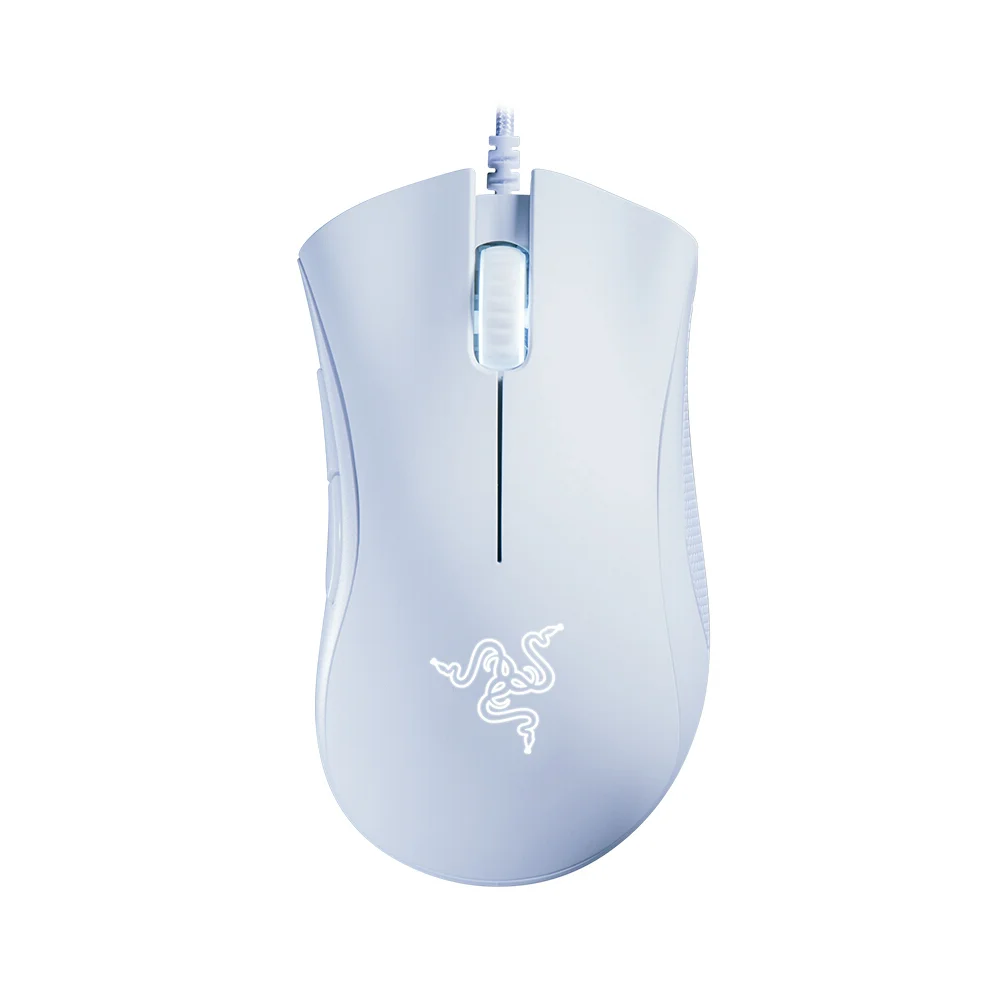 

Original White Razer Deathadder Mouse Essential 6400DPI Optical Sensor 5 Independently Buttons Wired Gaming Game Mouse, Black,white