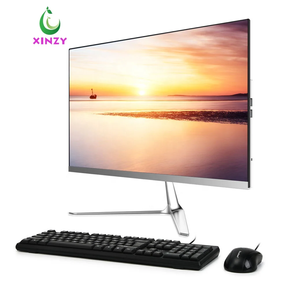 

XINZY 21.5 23.8 27 inch monitor display cpu i5-2410m ram 8g ssd 120g hd3000 1.8g all in one diy computer pc desktop, Silver white