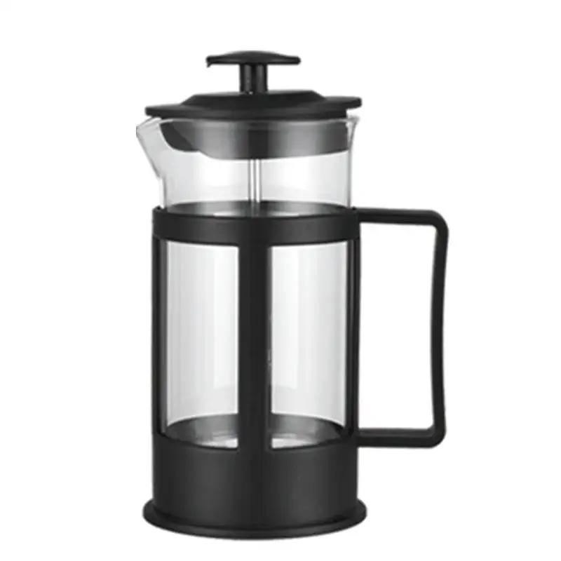 

High temperature resistant 350ml 600ml 800ml 1L borosilicate glass plastic french press coffee tea pot