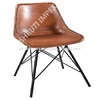 Vintage Industrial Leather Chair Jodhpurs Antique Iron Genuine Leather Chair Restaurant Cafe Dining Chair