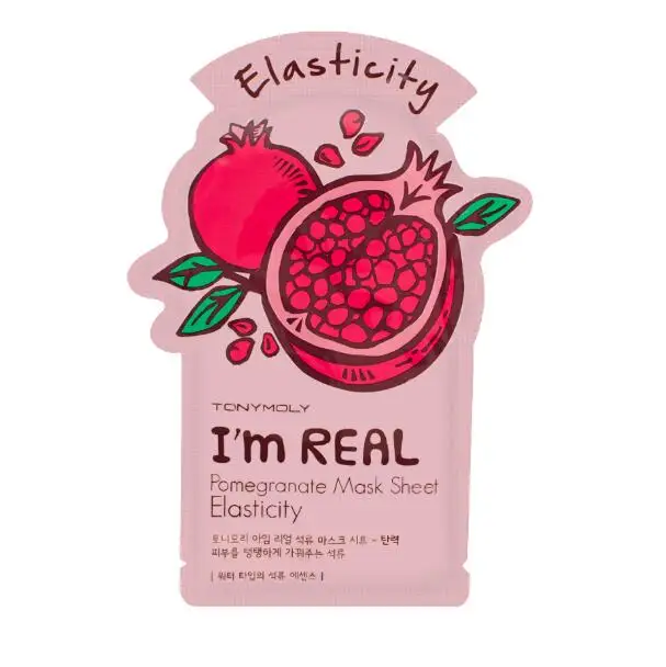 

Korean Cosmetic Tony Moly I'm Real Pomegranate Elasticity Hydrating Face Sheet Mask