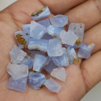 罕见宝石粗糙,天然蓝色蕾丝玛瑙石粗糙制作首饰,松散宝石真正粗糙