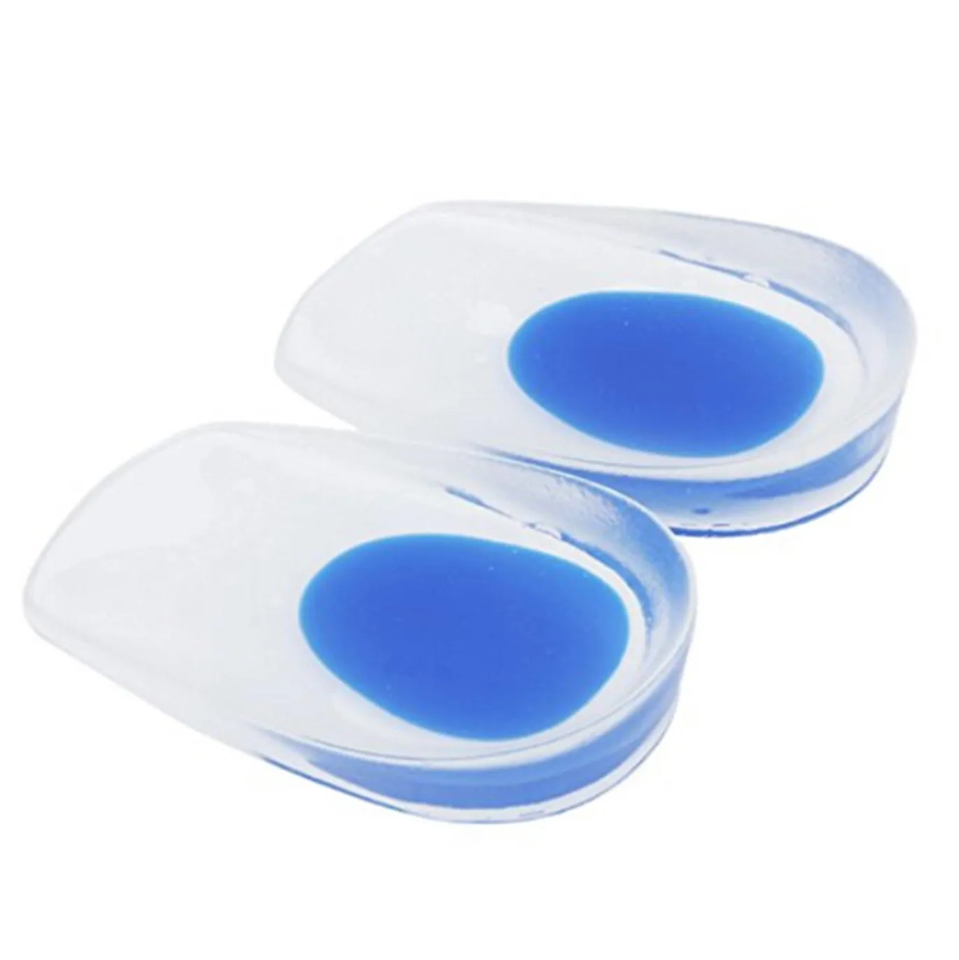 

DLSEALS Reusable height increase insoles silicone invisible increase sticky foot insole of, Blue, clear