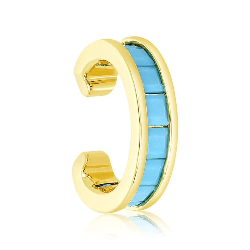 

Summer wholesale best-selling S925 sterling silver INS geometric rectangular zircon clip on earrings