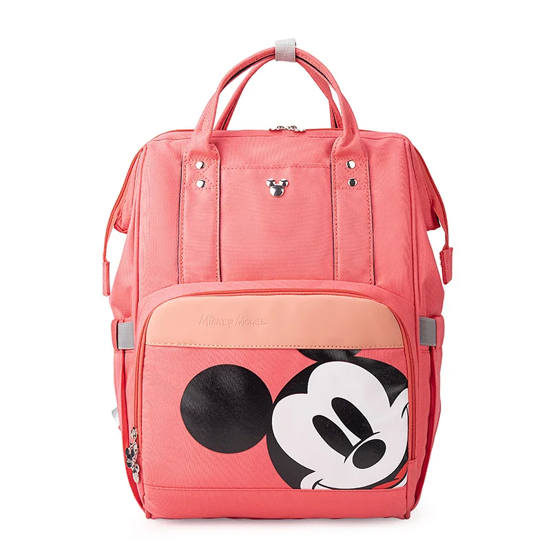 

Mommy Bag Backpack Embroidery Contrasting Color Mickey Multifunctional Large Capacity Travel Diaper Bag