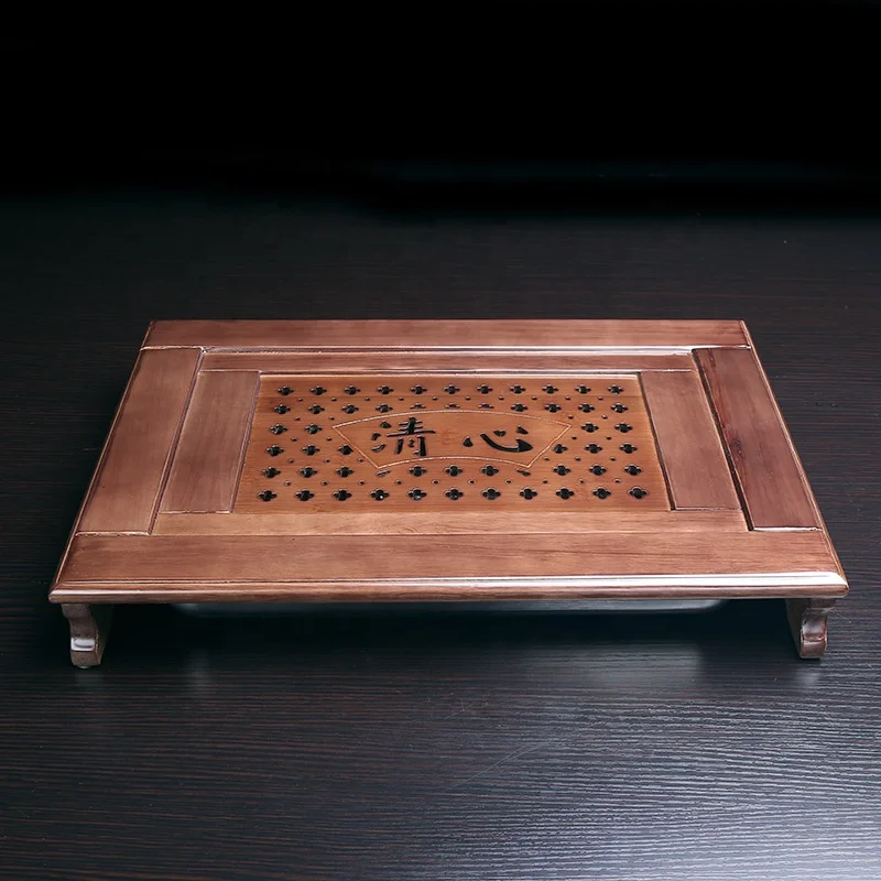 

Wholesale wood kung fu tea tray drawer tray water storage and drainage household bamboo and wood tea tray, Full decal