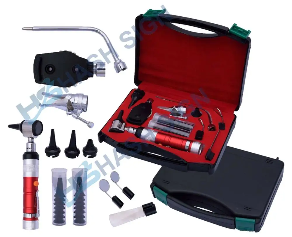 
New Red / Purple / Blue ENT Opthalmoscope Otoscope Diagnostic Set 