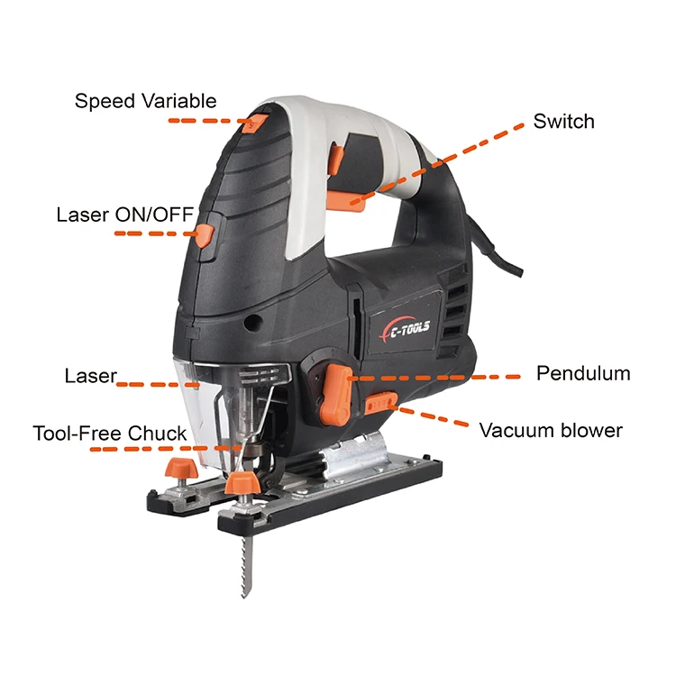 
XC - Tools M1Q-DU06-110 800W 110MM Electric Jig Saw with laser and soft grip 
