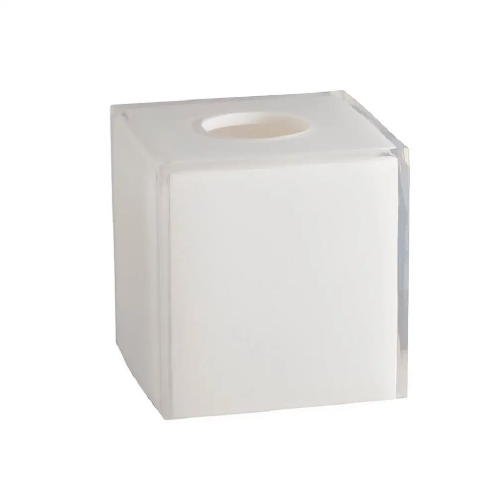 white lacquer tissue box cover