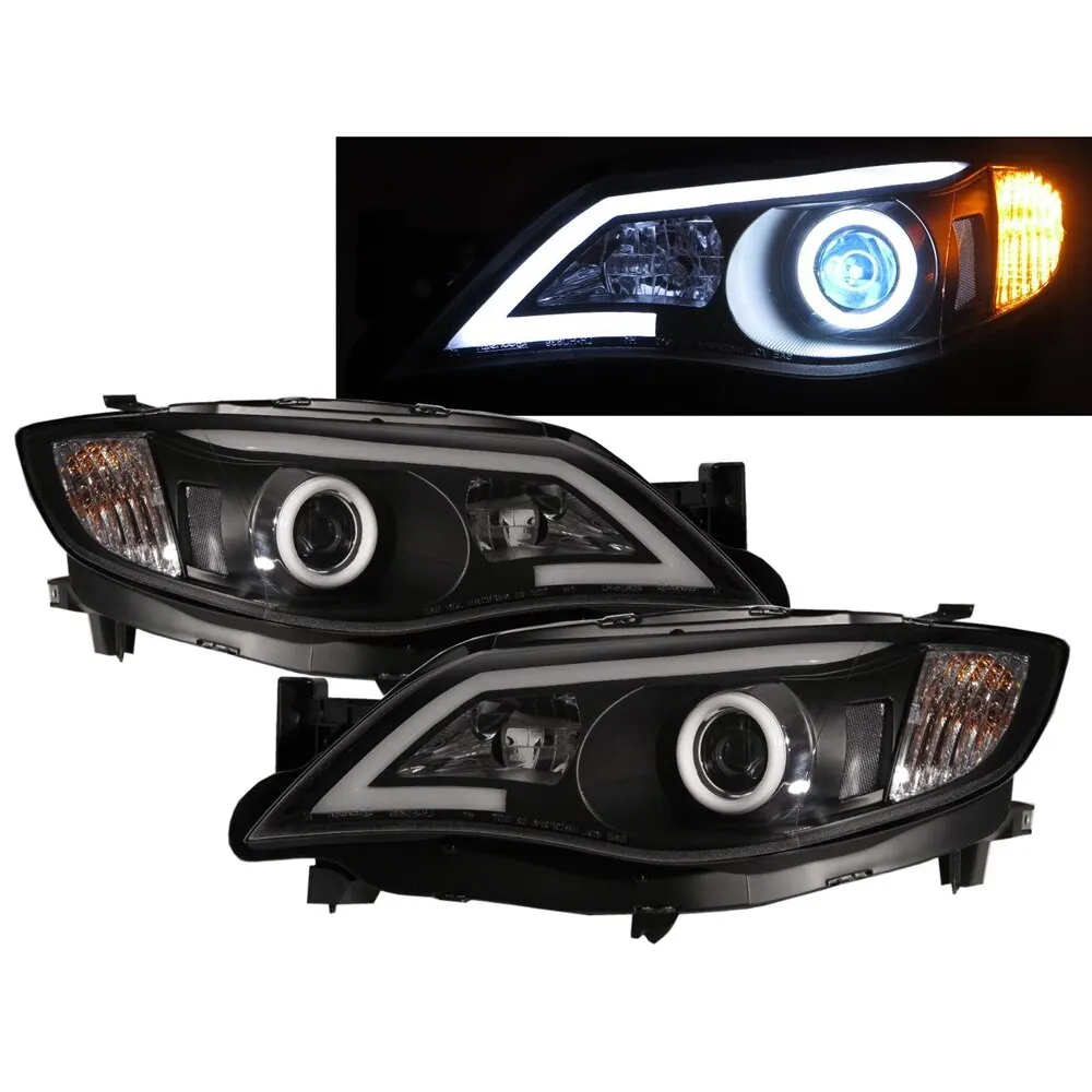 

IMPREZA GE GH GR GV MK3 08-13 4D/5D Cotton LED Halo Headlight BK for SUBARU LHD