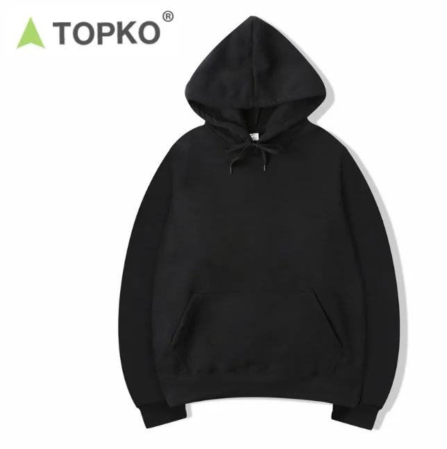 

TOPKO OEM High Quality wholesales women custom LOGO gym unisex black hoodie, Red