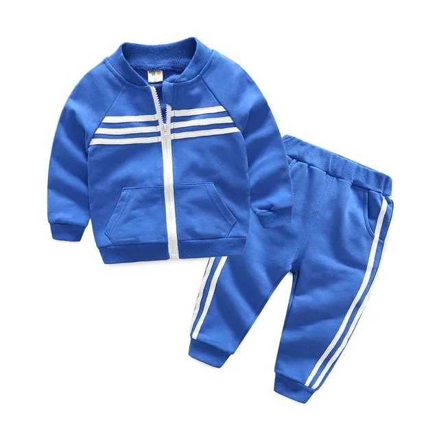 Toddler Boy Side Striped Sweatsuit Fashion Children Boy Solid Striped ...