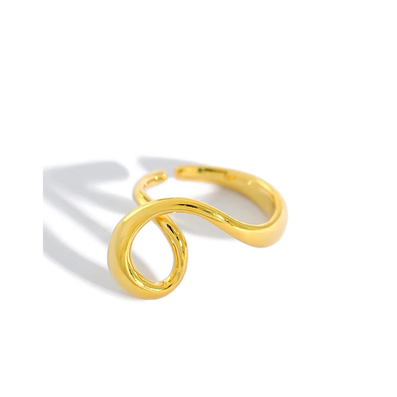 

H-R757 Bulk Wholesaler Irregular Single Sided Heart-Shaped S925 Sterling Silver For Women Ring