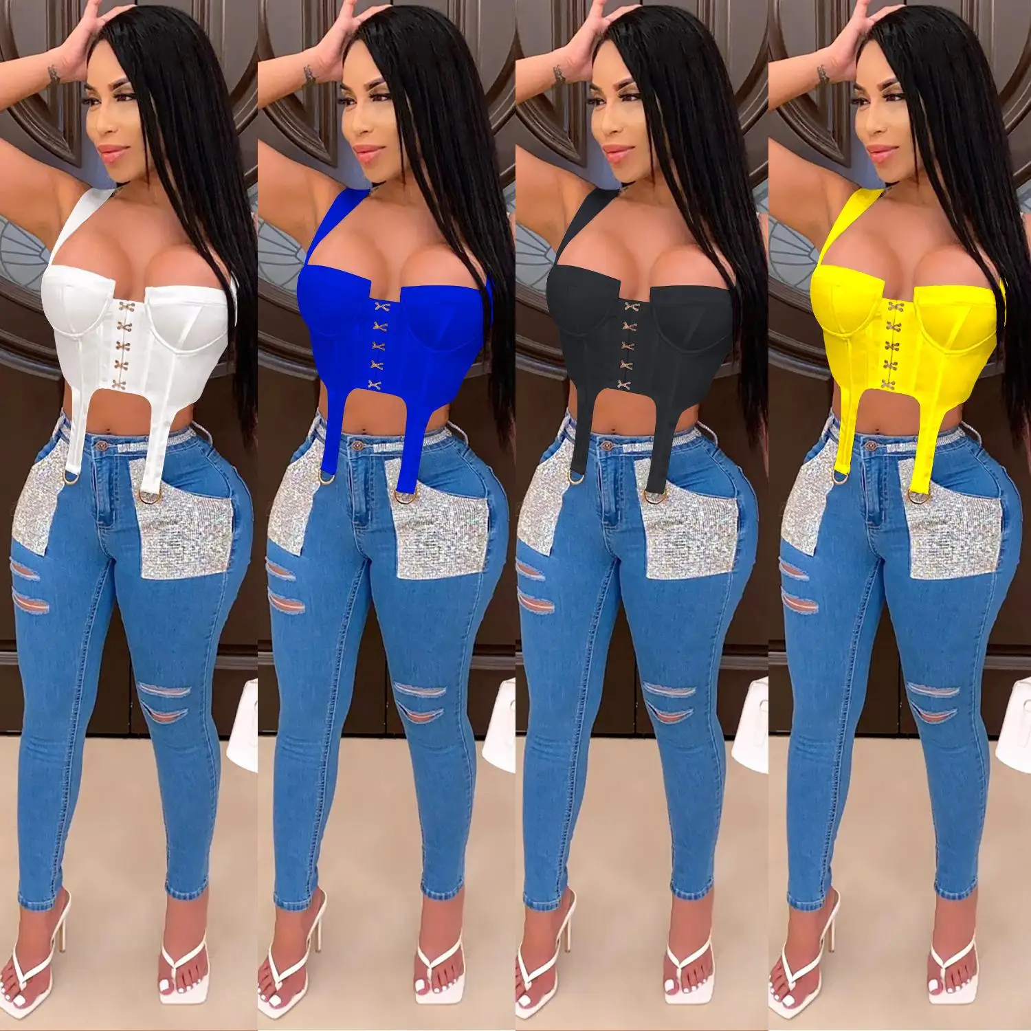 

Custom Fashionable 2021 Fall Long Sleeve Off The Shoulder Sexy Short Halter Women Girl Ladies Crop Blouses And Clothing Tops