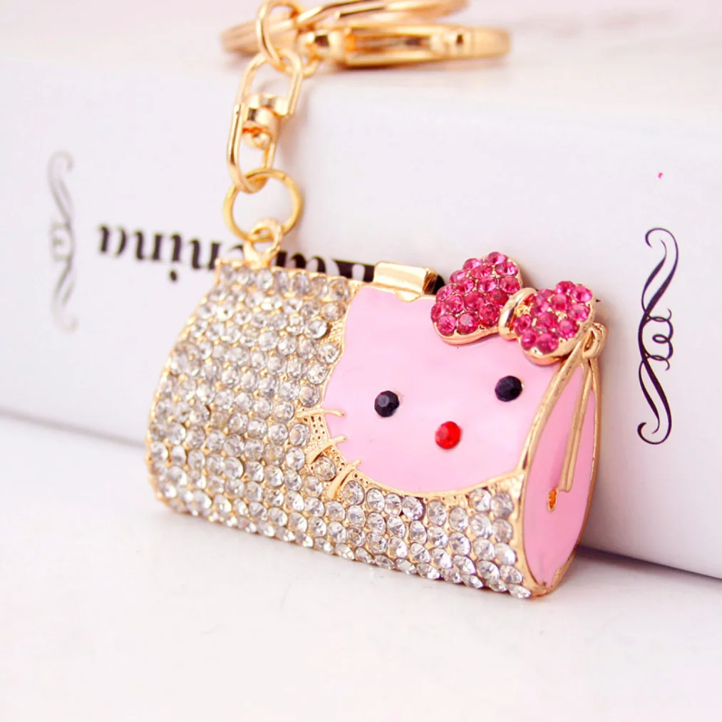 

Luxury Hello Kitty Purse Pendant Keychain Key Ring Key Chain Charm, Colorful