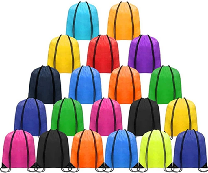 

210d Drawstring Backpack Bags Multi color Nylon Drawstring Bag Functional String Backpack Bags Sport Gym Sack Drawstring
