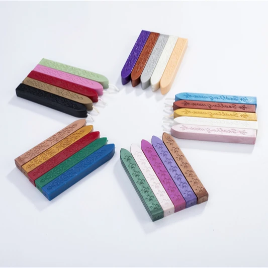 

Antique Sealing Wax Sticks with Wick for Postage Letter Retro Vintage Wax Seal StampAssorted Colors