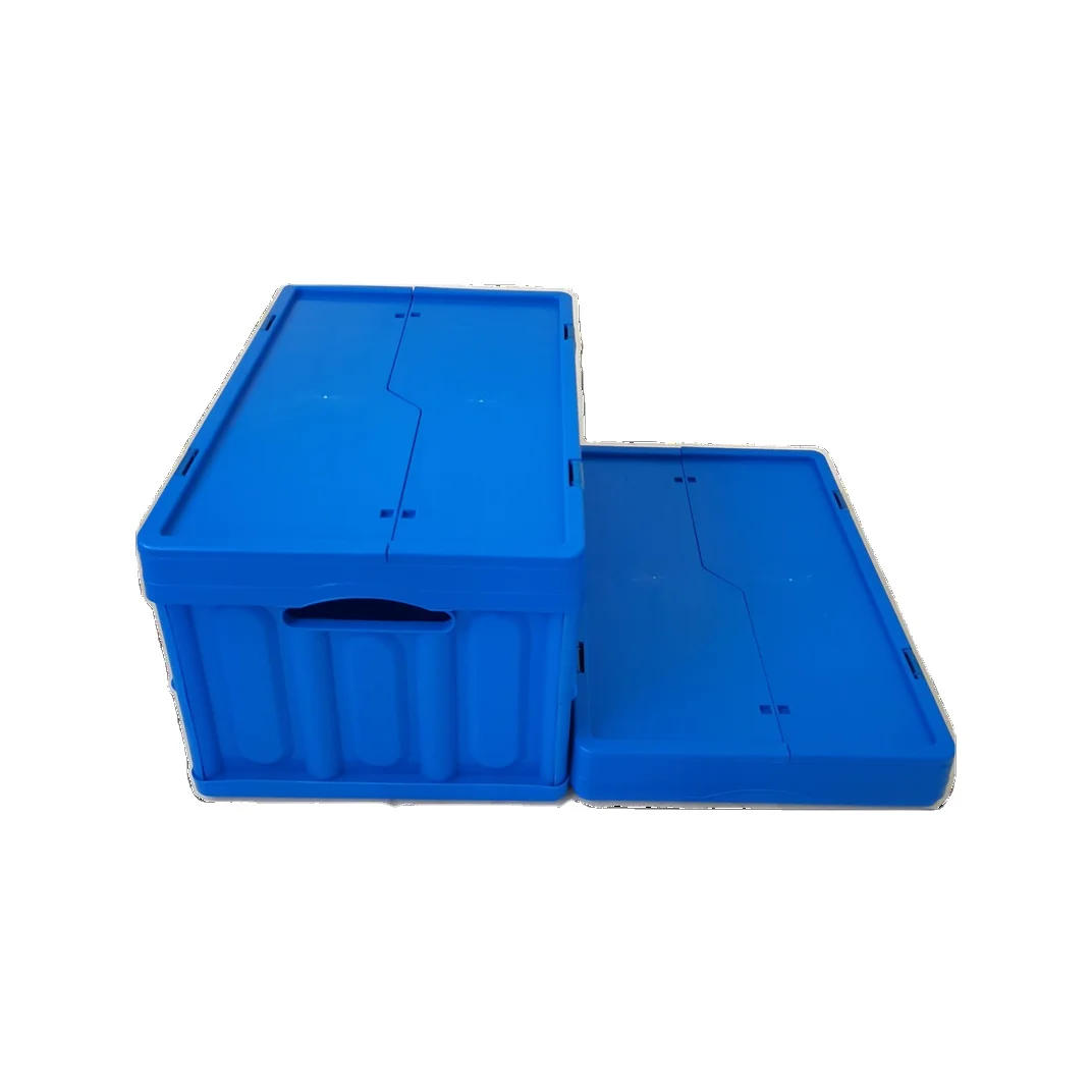

QS Solid Bottom Collapsible Storage Crate Foldable Crate With with Integrated Lid Durable Stackable Folding Crate