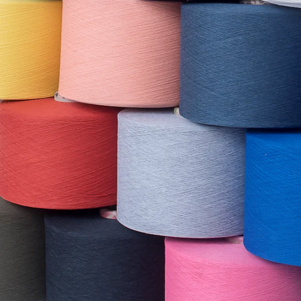 
Global Recycled Standard (GRS) Open-End Yarn, Cotton Polyester Blended Ne30/1, Ne24/1, Ne20/1 