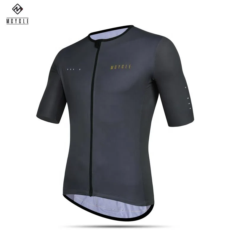 

Racing Team Fitting Laser cutting sleeves Quick Dry Sublimation Sprinting Cycling jersey, Gray