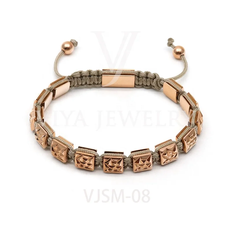 

Wholesale stainless steel beads bracelet Best plating square beads bracelet Jewelry, Customized color