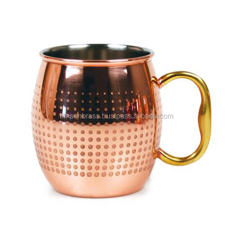 Metal Brass & Copper Drinkware Moscow Mule Mug New Design Decorative Footed Copper Mug