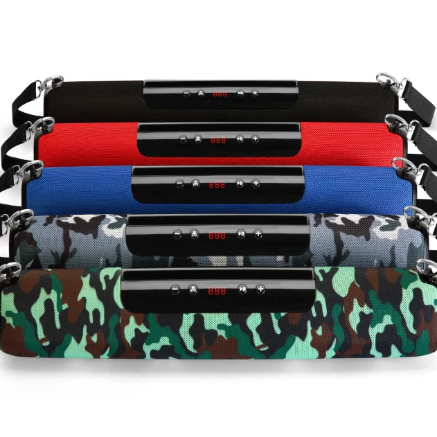 

Deep bass 5W 2 speaker bT super bass with Time display KTV TF FM USB wireless speaker 2020, Black red blue camouflage green camouflage grey