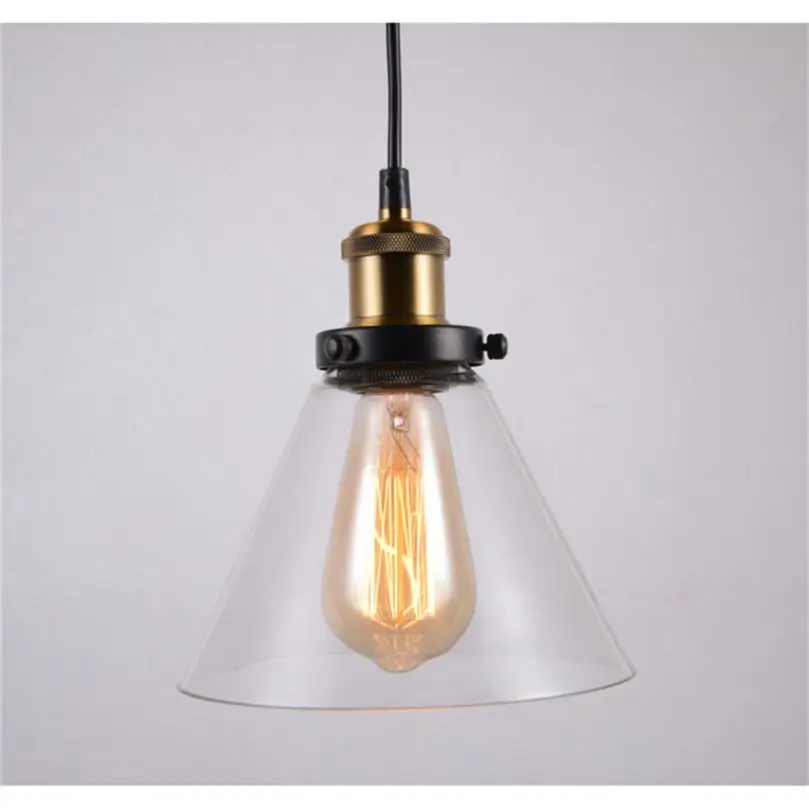 Hanging Filament Glass Pendant Light Edison Bulb