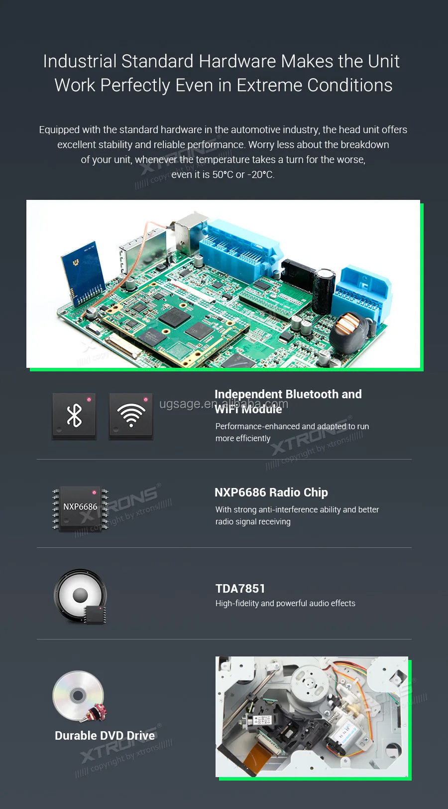 Xtrons 7" 2din Touch Screen Android 10.0 Car Gps Navigation For