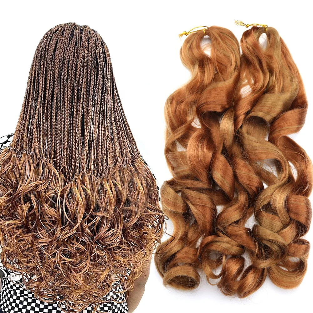

African Spiral French Curly Braiding Hair Attachment Loose Wave Spiral Curly Hair Braid Wavy Braiding Hair Extensions, Per color and 2 color more than 15 colors available