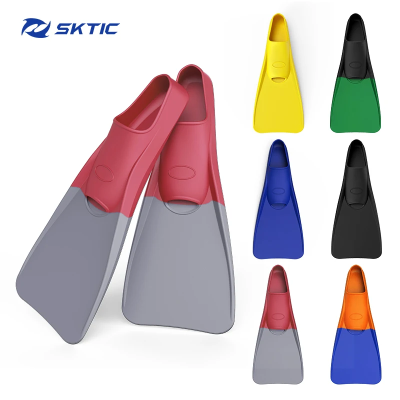 

SKTIC red gray diving fins soft comfortable underwater fillpers anti-corrosion snorkeling fins