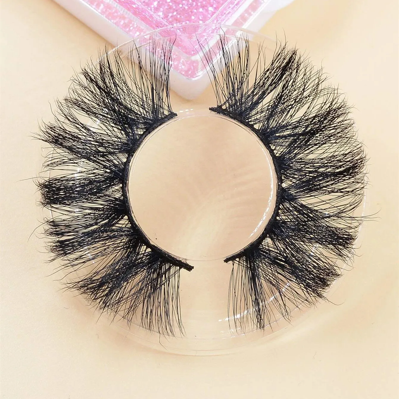 

Dramatic 25MM Mink Lash Vedors Private Label Real Siberian Mink Cruelty Free Super Long 3D Dramatic 25 MM Mink Lashes, Natural black