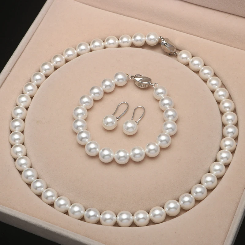 

CANNER Fashion Elegant Wholesale Freshwater Pearl Jewelry Necklace Bracelet Earring Set For Woman