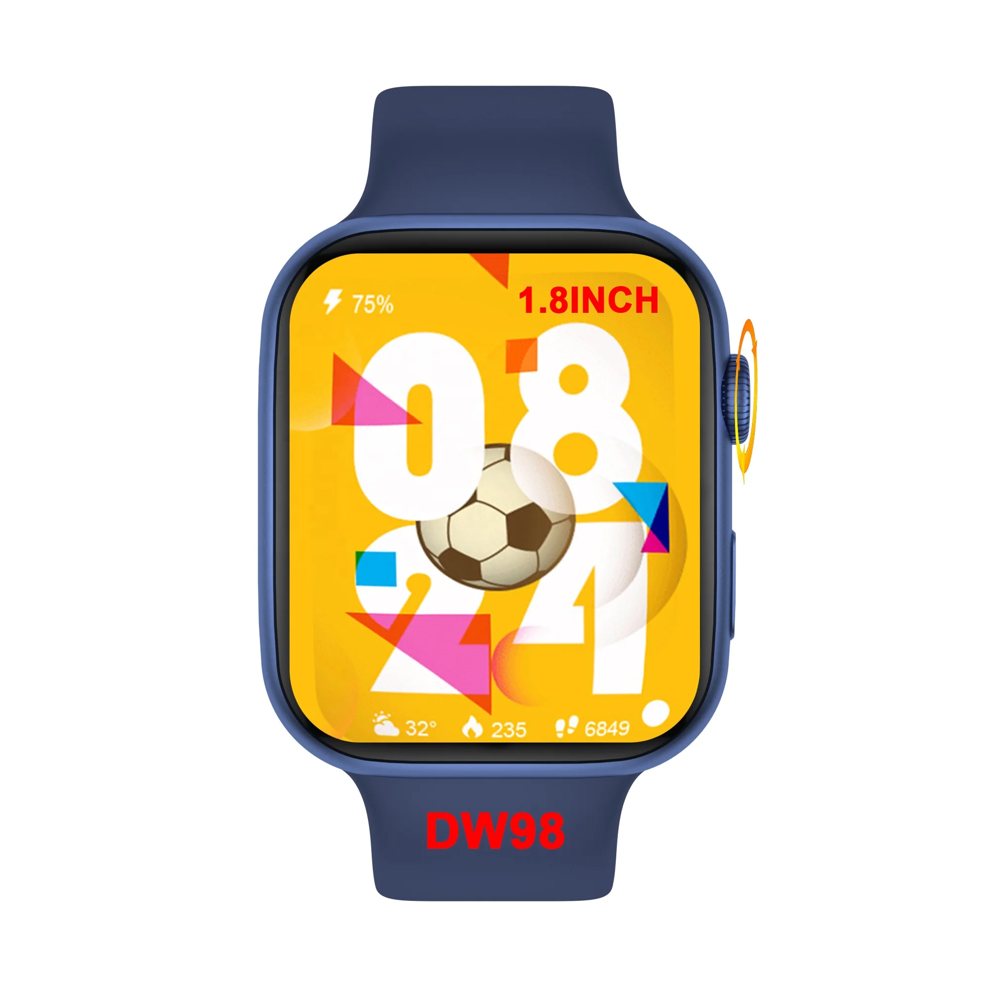 

Smart Watch 2021 Amazon Sport Bracelet wristband Waterproof 1.8 inch dw98 smartwatch for play, Gray/silver/rose/red/blue