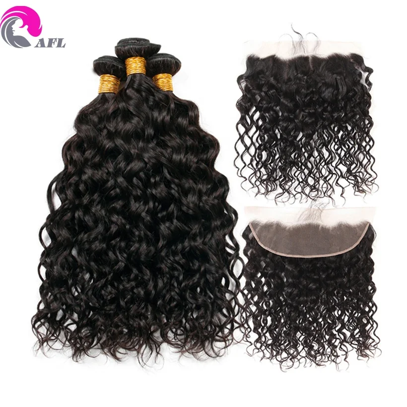 

Wholesale 10a cuticle aligned hair bundles vendors natural wave weave human hair extension bundles with lace frontals