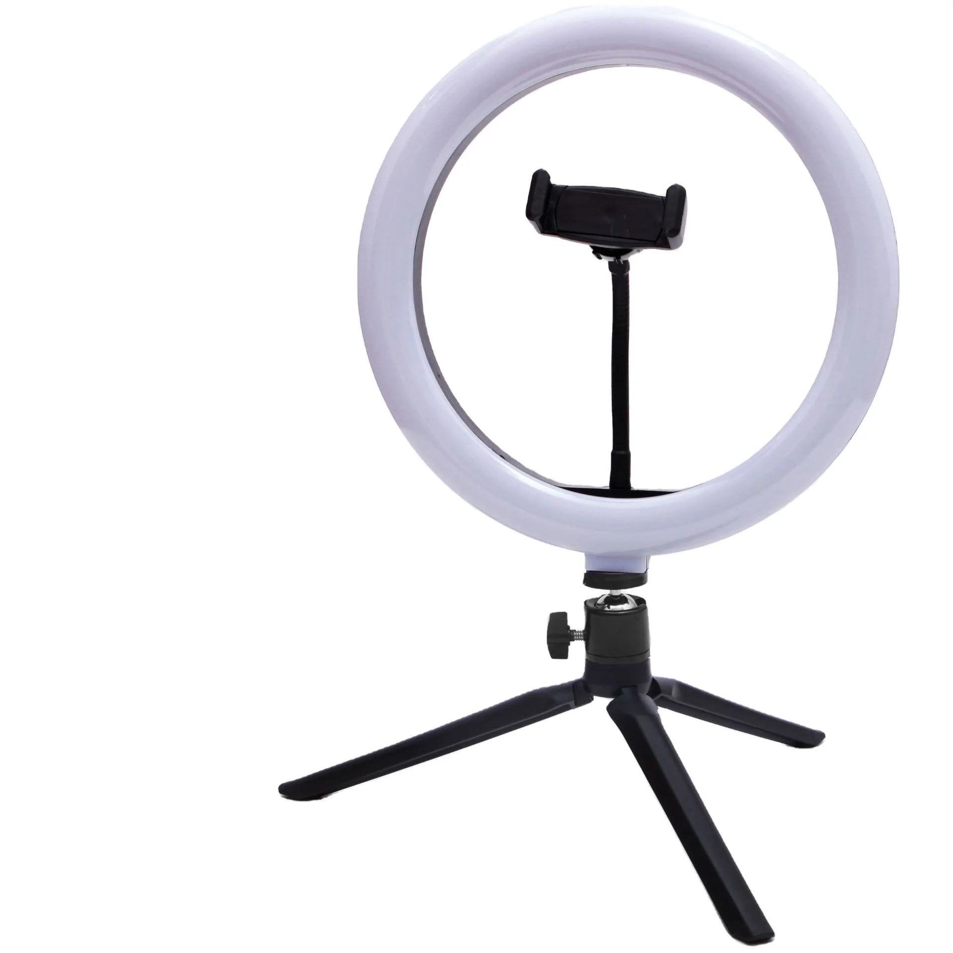 

10in Led Selfie Ring Light 3 Colours Tripod With Tripod Stand 10" Selfie Ring Light With 210CM Long Tripod Stand Rgb Ring Light, Black