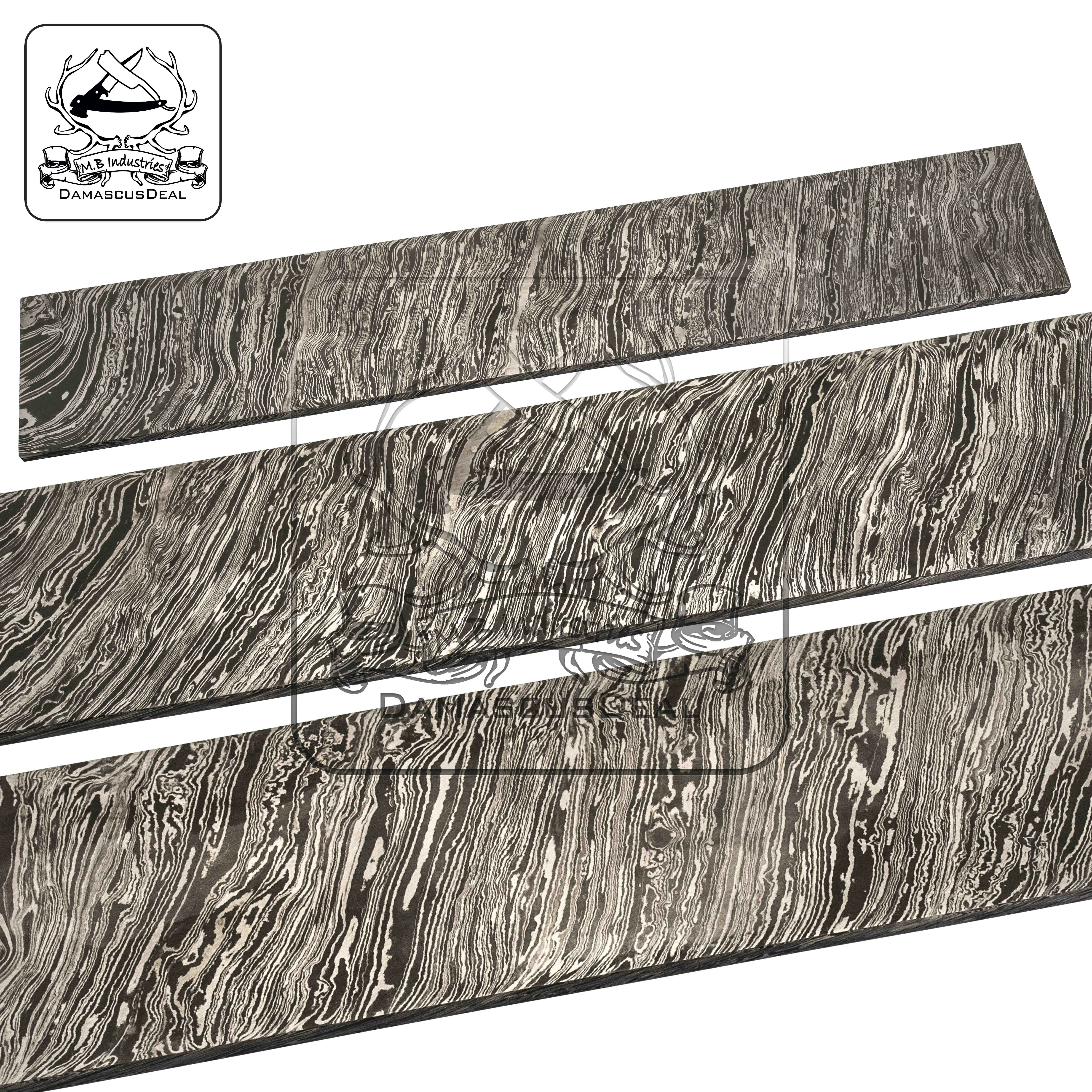 
Damascus Steel Billets for Knife Making   Fire Pattern 