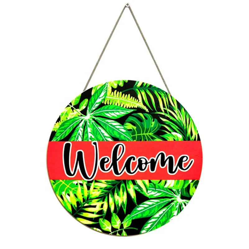 

Time Slow Amazon modern minimalist style home wrought iron wall decoration metal craft plant pattern welcome plate wall hanging