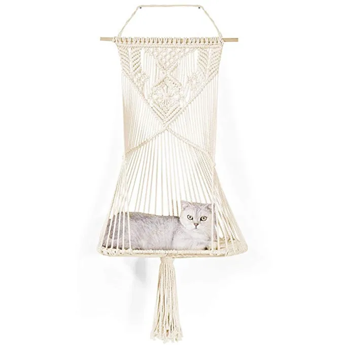 

New best W1987 Macrame Cat Hammock Bed Macrame Wall Hanging Cat Hammock