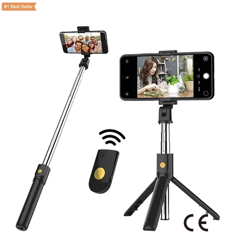 

Alloy Multi-function Mobile Phone 6 in 1 Selfie Stick Integrated Video Bracket Stativ Stand U07 Tripod Selfie Stick, Black