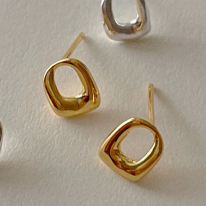 

ROXI Korean style fashion temperament personality geometric square stud earrings