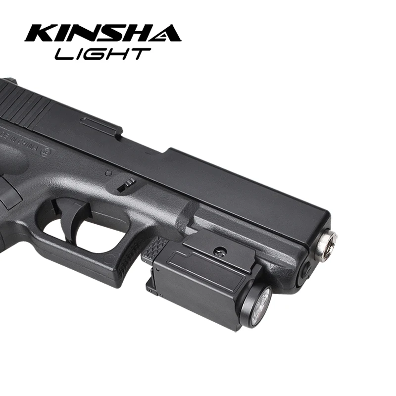 

KINSHA Light Compact Rechargeable Gun Pistol Mounted LED Weapon Light 800 lumens Tactical Military Army Weapon flashlight, Black weapon light
